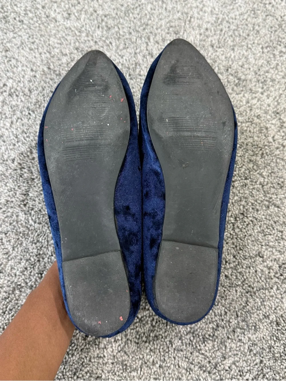 Pia Y Mila Blue Velvet Bee Embroidery Ballet Flats Whimsical Women’s 25.5 US 8.5